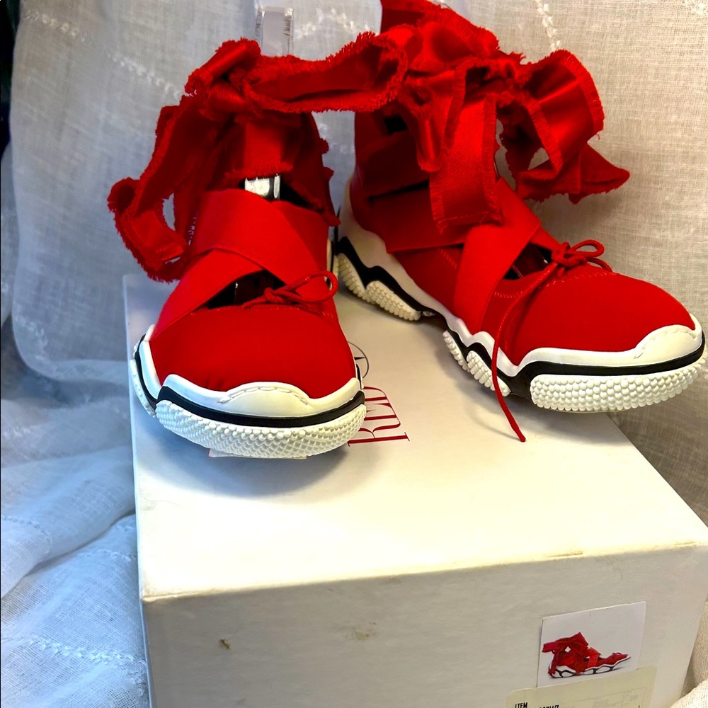 NWT Valentino RED athletic red wrap around amazing shoes